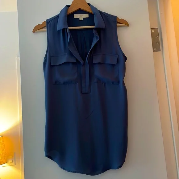 LOFT Tops Loft Sleeveless Collared Blouse Poshmark